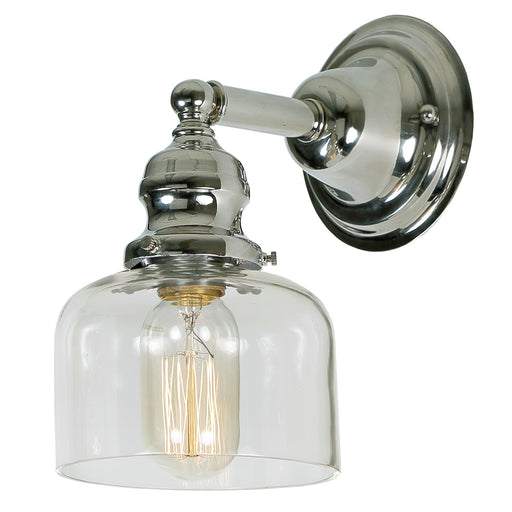 Central Park 1-Light Wrenley Wall Sconce with 5" Glass Shade in Polished Nickel