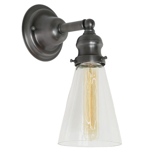 Central Park 1-Light Wall Sconce with 4.75" Glass Shade in Gun Metal