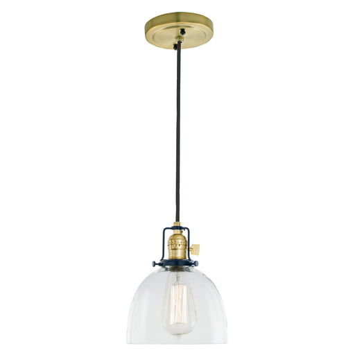 Uptown 1-Light Vida Pendant in Satin Brass & Black with Clear Glass