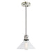 Uptown 1-Light Flora Pendant in Polished Nickel & Black with Clear Glass