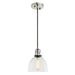 Uptown 1-Light Vida Pendant in Polished Nickel & Black with Bubble Glass