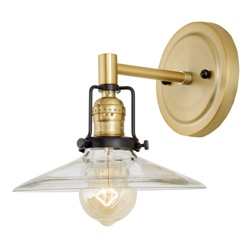 Uptown 1-Light Angelique Wall Sconce in Satin Brass & Black