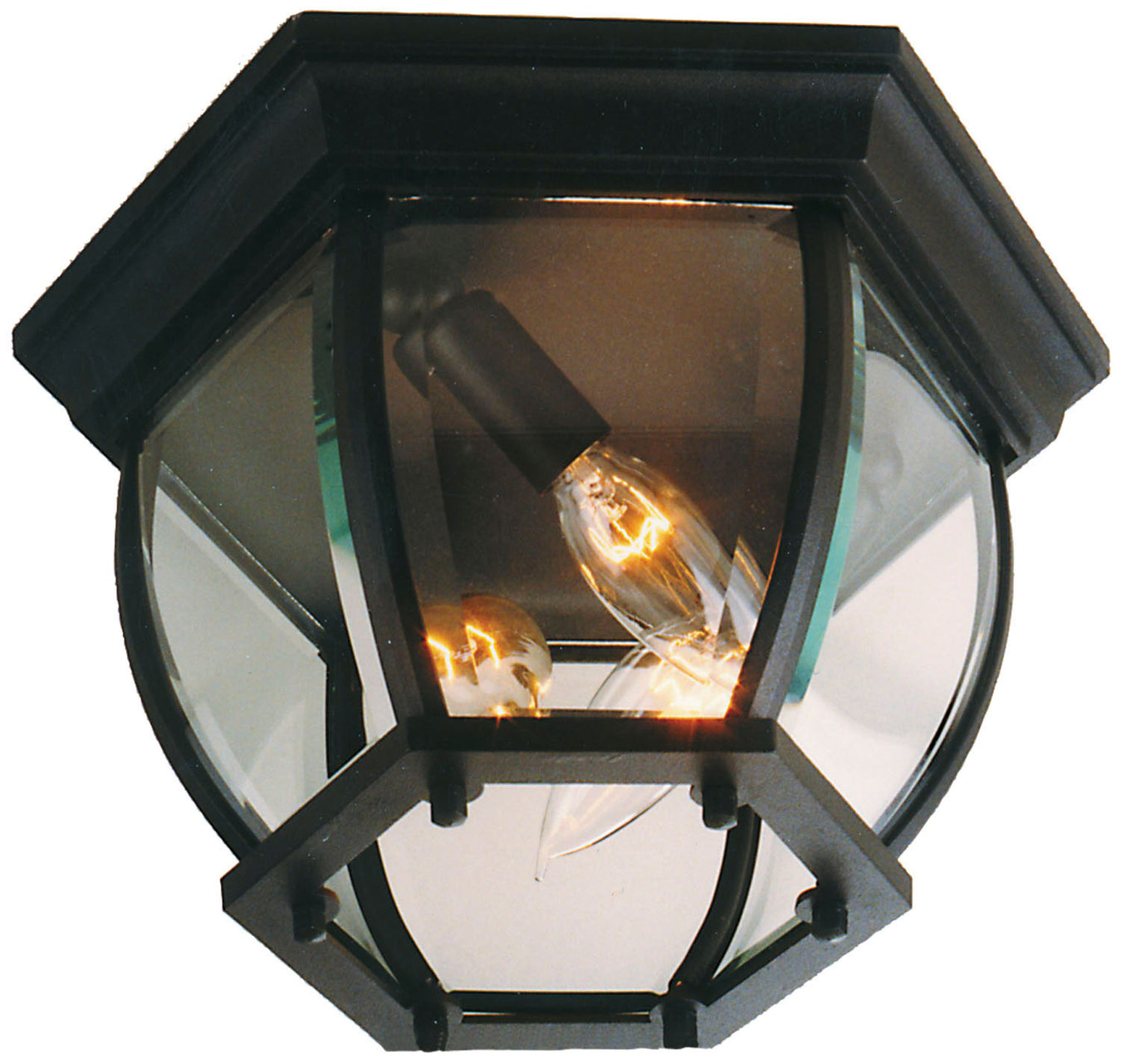 Bent Glass 3-Light Flushmount in Textured Matte Black