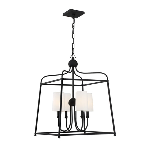 Sylvan 4-Light Chandelier in Black Forged by Crystorama - MPN 2244-BF