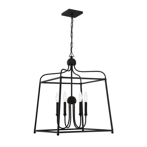 Sylvan 4-Light Chandelier in Black Forged with No Shade by Crystorama - MPN 2244-BF_NOSHADE