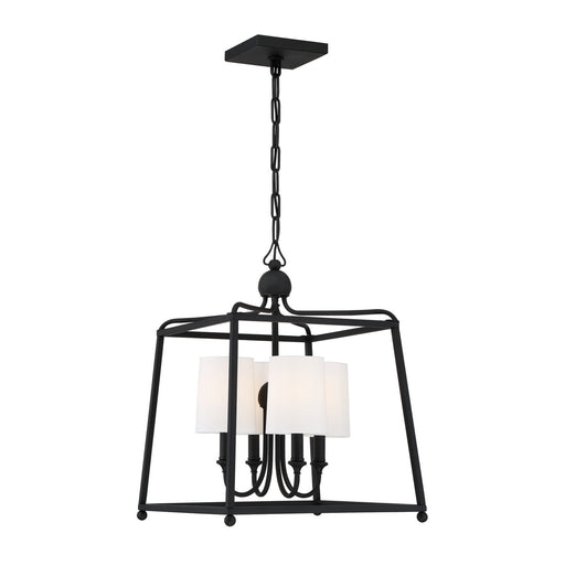 Sylvan 4-Light Chandelier in Black Forged by Crystorama - MPN 2245-BF