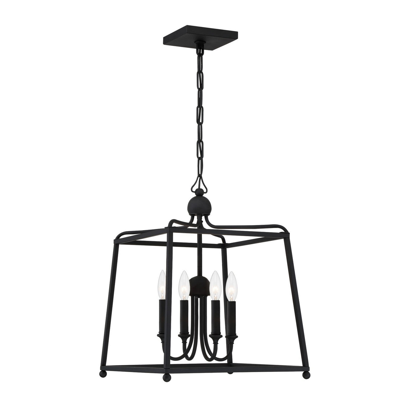 Sylvan 4-Light Chandelier in Black Forged with No Shade by Crystorama - MPN 2245-BF_NOSHADE
