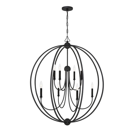 Sylvan 8-Light Chandelier in Black Forged with No Shade by Crystorama - MPN 2246-BF_NOSHADE