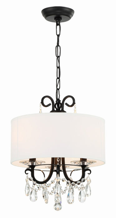 Othello 3-Light Mini Chandelier in Matte Black by Crystorama - MPN 6623-MK-CL-MWP