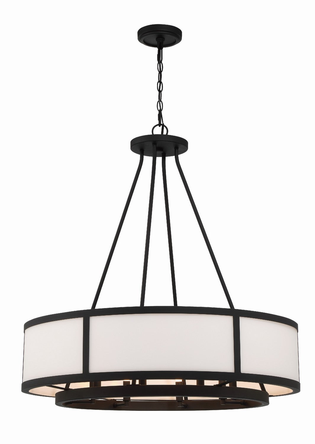 Bryant 8-Light Chandelier in Black Forged by Crystorama - MPN BRY-8008-BF