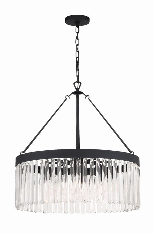 Emory 8-Light Chandelier in Black Forged by Crystorama - MPN EMO-5406-BF