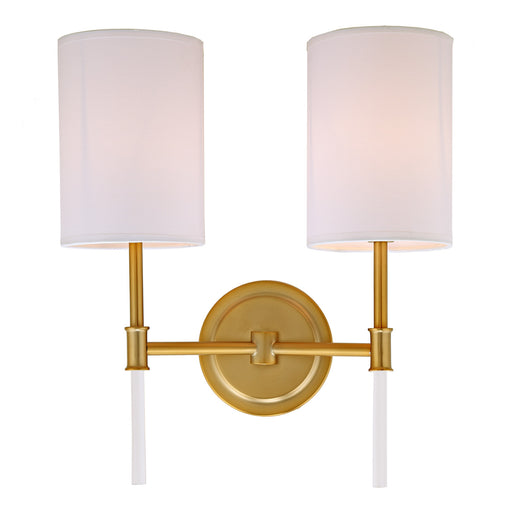 Gianni 2-Light Wall Sconce in Satin Brass