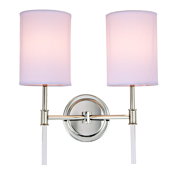 Gianni 2-Light Wall Sconce in Polished Nickel
