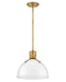 Argo LED Pendant in Heritage Brass with Cased Opal Glass