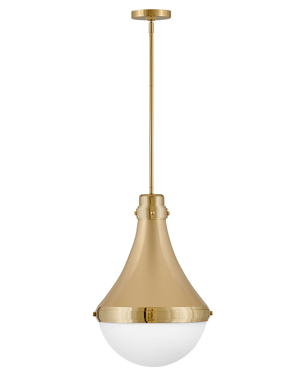 Oliver LED Pendant in Bright Brass