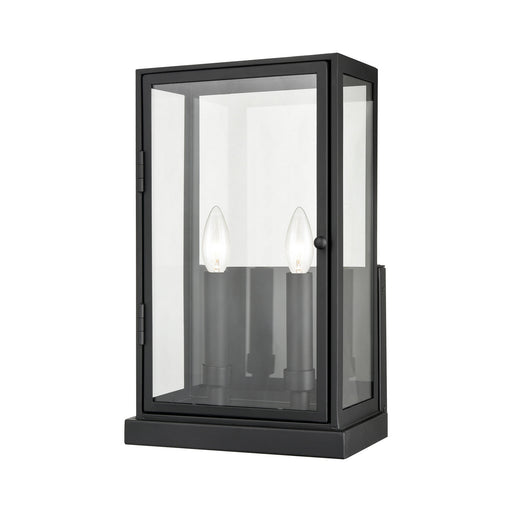 Foundation Two Light Outdoor Wall Sconce in Matte Black