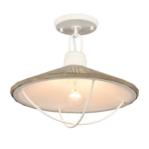 Cape May One Light Semi Flush Mount in White Coral