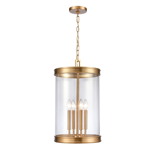 Mendoza Four Light Pendant in Brushed Gold