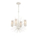 Sea Urchin Four Light Chandelier in White Coral