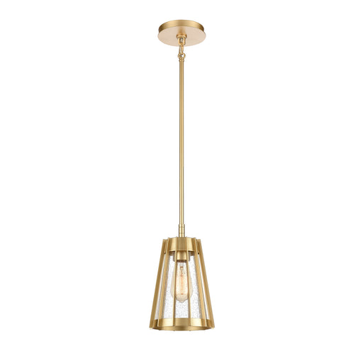 Open Louvers One Light Mini Pendant in Champagne Gold