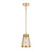 Open Louvers One Light Mini Pendant in Champagne Gold