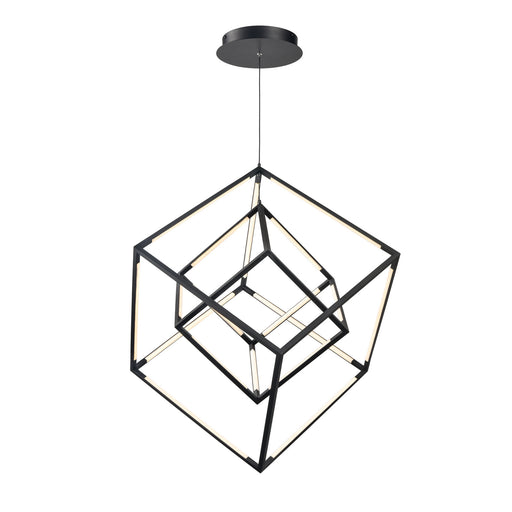 Cube Squared LED Pendant in Matte Black