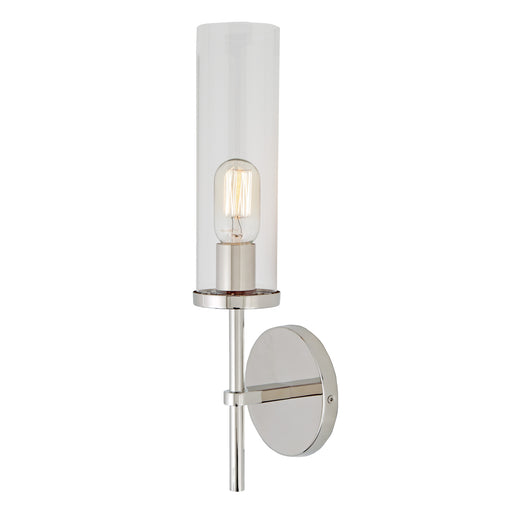 Maeve Tall Clear Glass 1-Light Sconce in Polished Nickel