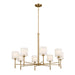 Ali Eight Light Chandelier in Brushed Natural Brass