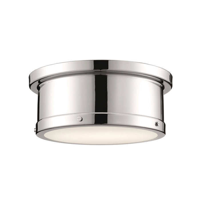 Serca Two Light Flush Mount in Polished Nickel