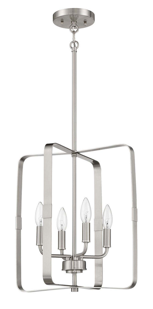 Stowe Four Light Foyer Pendant in Brushed Polished Nickel