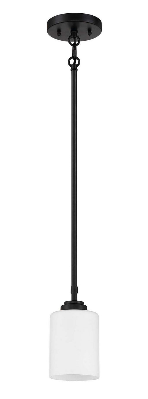 Stowe One Light Mini Pendant in Flat Black