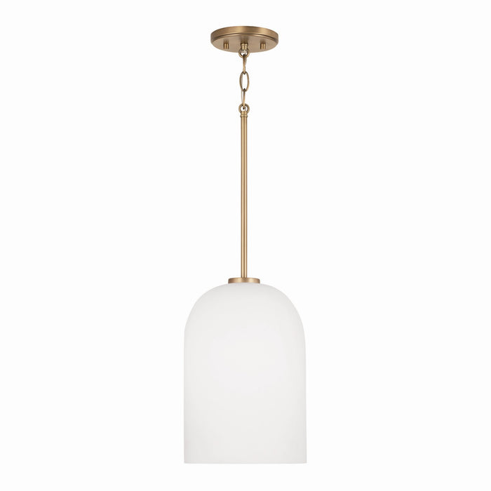 Lawson One Light Pendant in Aged Brass