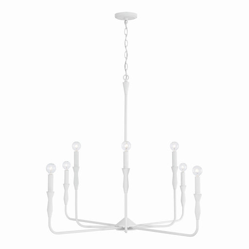Paloma Eight Light Chandelier in Textured White