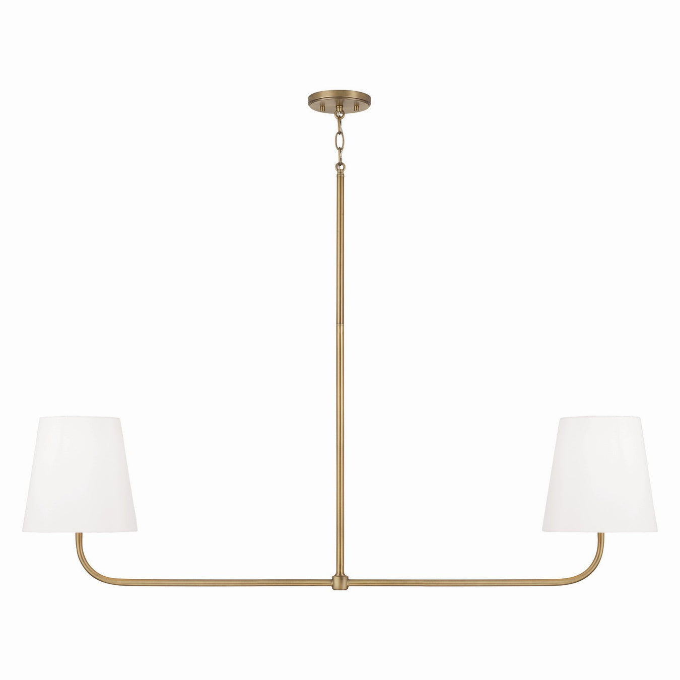 Brody Two Light Island Pendant in Aged Brass