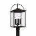 Bryson Four Light Outdoor Post Lantern in Black