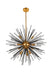 Daegan 10-Light Pendant in Light Antique Brass & Flat Black