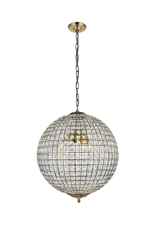 Earlene 4-Light Pendant in Antique Bronze with Clear Royal Cut Crystal