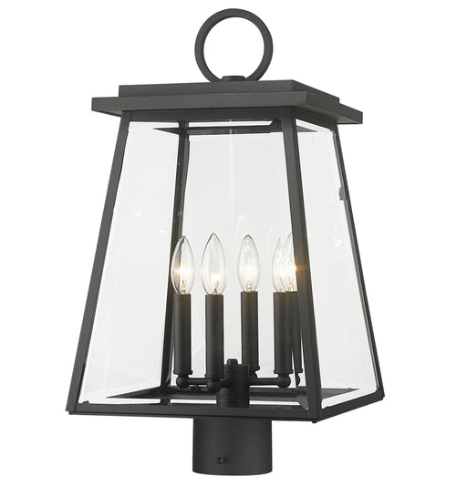 Broughton Four Light Outdoor Post Mount in Black by Z-Lite Lighting