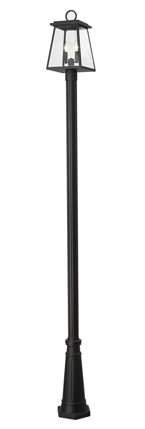 Broughton Two Light Outdoor Post Mount in Black by Z-Lite Lighting