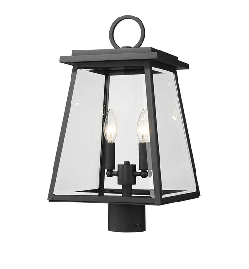 Broughton Two Light Outdoor Post Mount in Black by Z-Lite Lighting