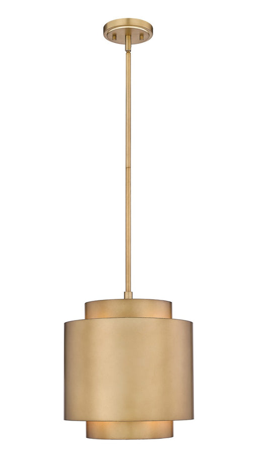 Harlech One Light Pendant in Rubbed Brass by Z-Lite Lighting