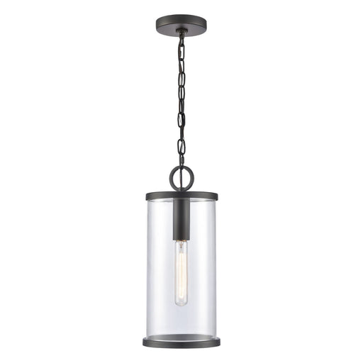 Hopkins One Light Outdoor Hanging Lantern in Charcoal Black