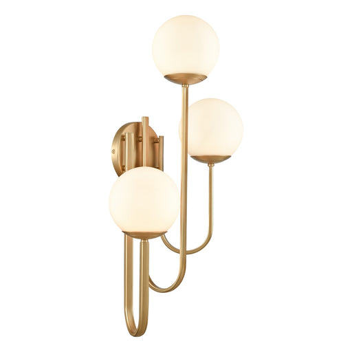 Caroline Three Light Wall Sconce in Brushed Gold
