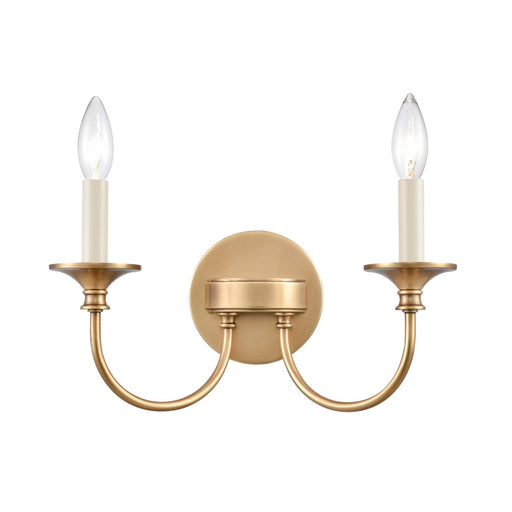 Cecil Two Light Vanity in Natural Brass