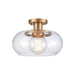 Clement One Light Semi Flush Mount in Brushed Gold