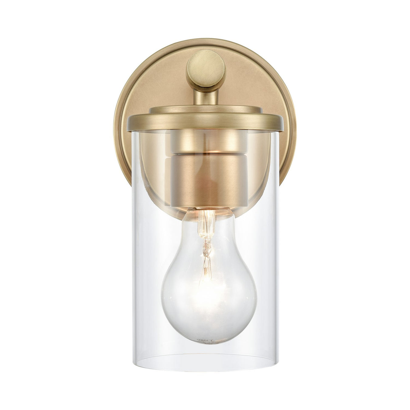 Burrow One Light Vanity in Natural Brass