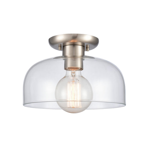 Brewer One Light Semi Flush Mount in Brushed Nickel