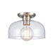 Brewer One Light Semi Flush Mount in Brushed Nickel