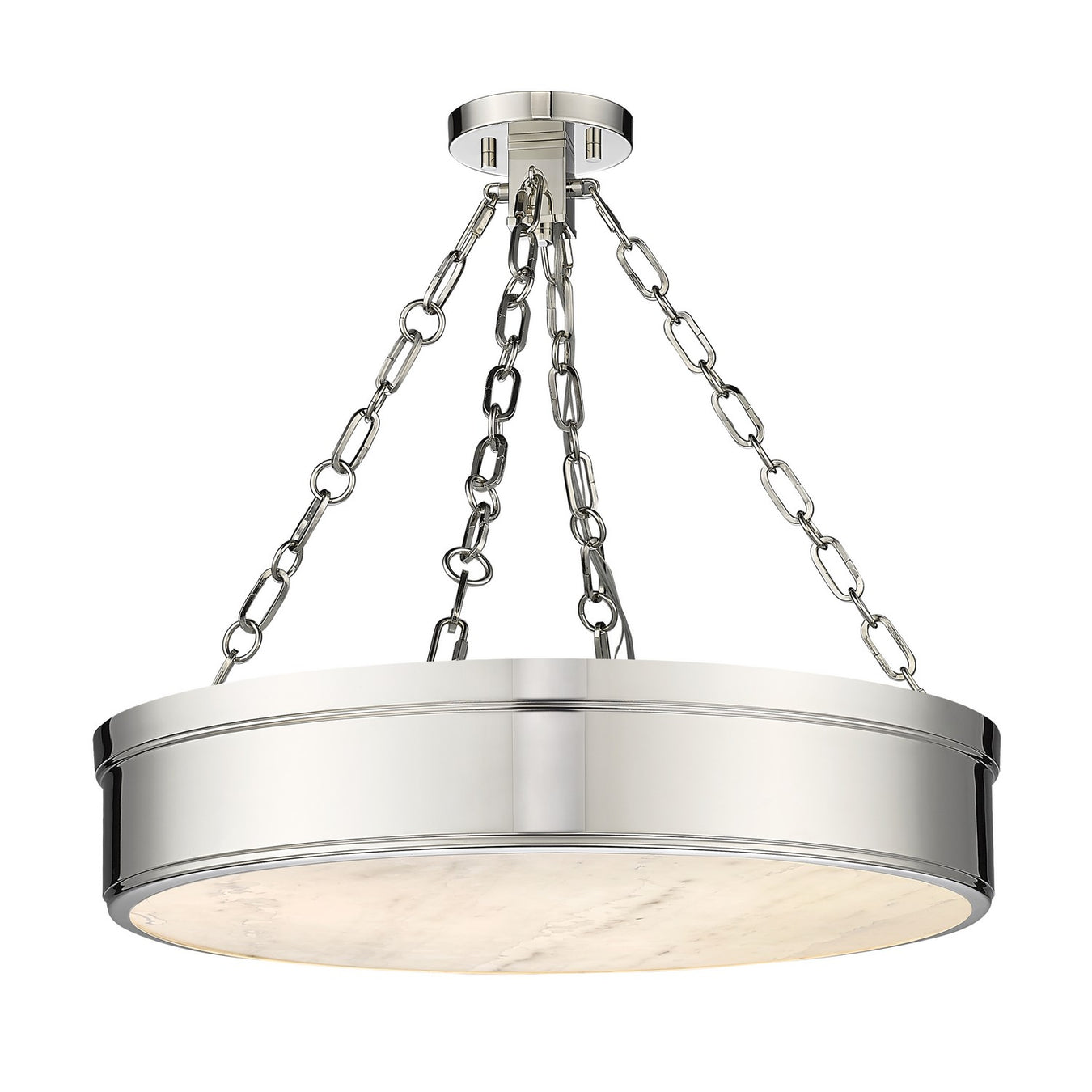 Anders LED Semi Flush Mount in Polished Nickel by Z-Lite Lighting