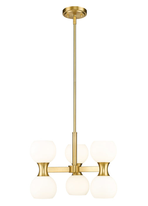Artemis Six Light Chandelier in Modern Gold by Z-Lite Lighting